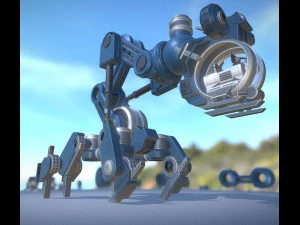 la versione blu con collo mech ambulante Modello 3D