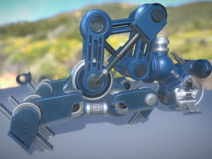 the walking mech neck blue version 3D Model