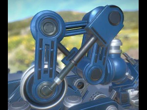 the walking mech neck blue version 3D Model
