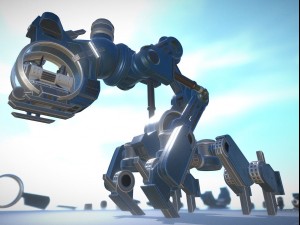 the walking mech neck blue version Modelo 3D