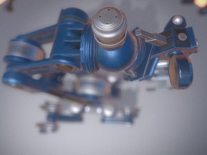 the walking mech neck blue version Modelo 3D