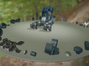 the walking mech neck blue version 3D Model