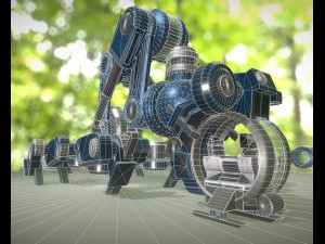 the walking mech neck blue version Modelo 3D