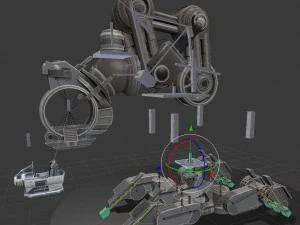 the walking mech neck blue version 3D Model