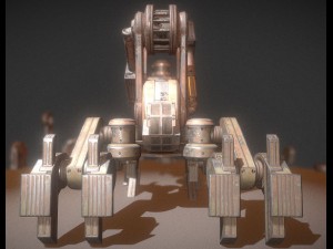 the walking mech neck rusty version Modelo 3D