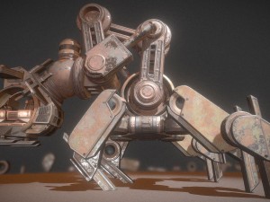 the walking mech neck rusty version Modelo 3D