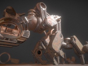the walking mech neck rusty version Modelo 3D