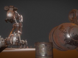the walking mech neck rusty version Modelo 3D