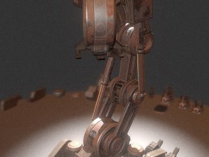 the walking mech neck rusty version Modelo 3D