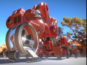 the walking mech neck red version 3D 模型