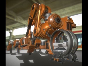the walking mech neck orange version 3D 모델