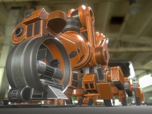 the walking mech neck orange version 3D 모델