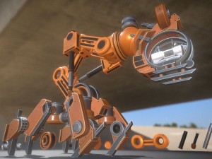 the walking mech neck orange version 3D 모델