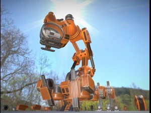 the walking mech neck orange version 3D Model