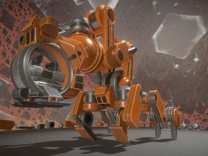 the walking mech neck orange version 3D Model