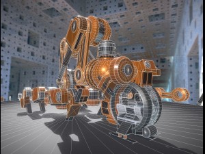 the walking mech neck orange version 3D 모델