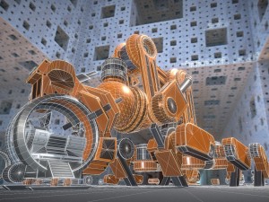 the walking mech neck orange version 3D 모델