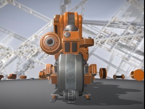 the walking mech neck orange version 3D 모델