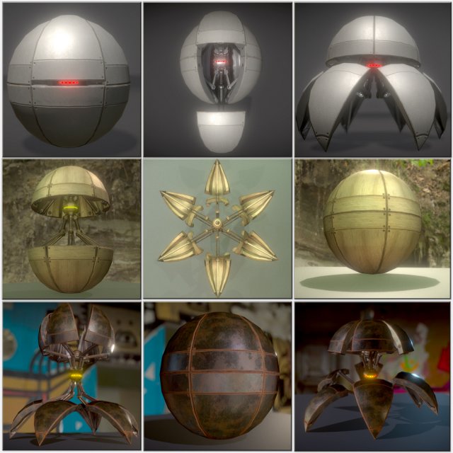 sphere bot collection 3Dモデル .c4d .max .obj .3ds .fbx .stl .blend 