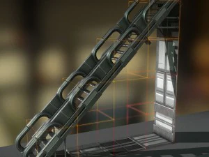 Colecci&oacute;n de escaleras futuristas b&aacute;sicas. Modelo 3D