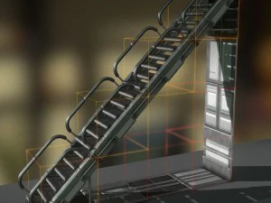 Colecci&oacute;n de escaleras futuristas b&aacute;sicas. Modelo 3D