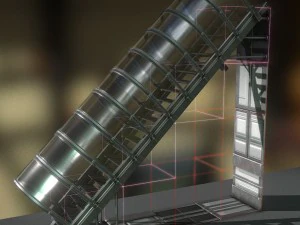 Colecci&oacute;n de escaleras futuristas b&aacute;sicas. Modelo 3D