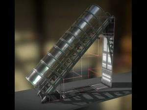 Colecci&oacute;n de escaleras futuristas b&aacute;sicas. Modelo 3D