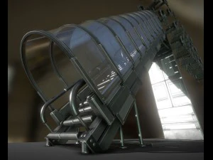 Colecci&oacute;n de escaleras futuristas b&aacute;sicas. Modelo 3D