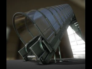 Colecci&oacute;n de escaleras futuristas b&aacute;sicas. Modelo 3D