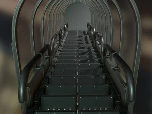 Colecci&oacute;n de escaleras futuristas b&aacute;sicas. Modelo 3D