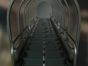 Colecci&oacute;n de escaleras futuristas b&aacute;sicas. Modelo 3D