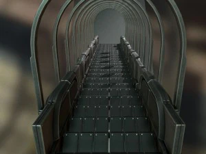 Colecci&oacute;n de escaleras futuristas b&aacute;sicas. Modelo 3D