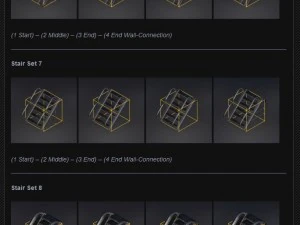 Colecci&oacute;n de escaleras futuristas b&aacute;sicas. Modelo 3D