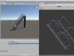 Colecci&oacute;n de escaleras futuristas b&aacute;sicas. Modelo 3D