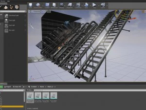 Colecci&oacute;n de escaleras futuristas b&aacute;sicas. Modelo 3D