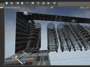 Colecci&oacute;n de escaleras futuristas b&aacute;sicas. Modelo 3D