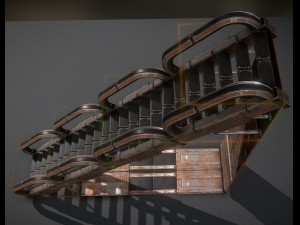 futuristic stairs collection rusty and basic 3D 模型