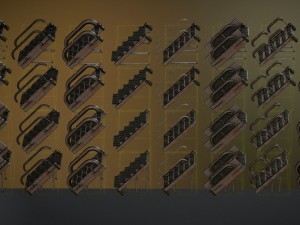 futuristic stairs collection rusty and basic 3D 模型