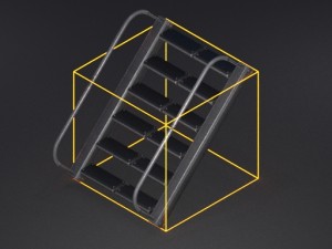 futuristic stairs collection rusty and basic 3D 模型