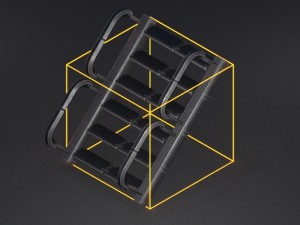 futuristic stairs collection rusty and basic 3D 模型