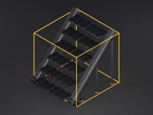 futuristic stairs collection rusty and basic 3D 模型