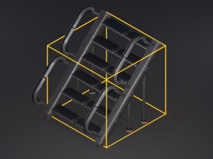 futuristic stairs collection rusty and basic 3D 模型