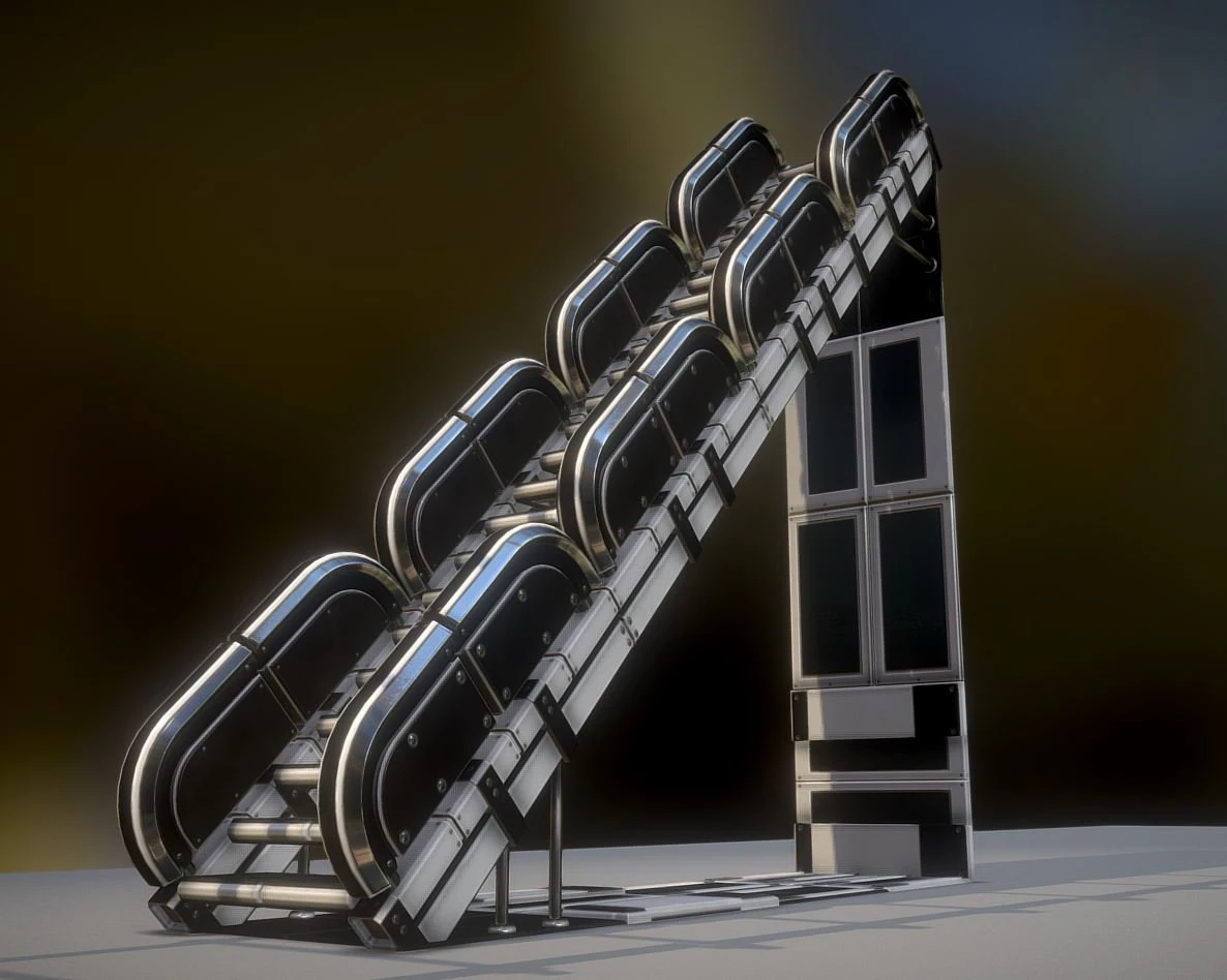 futuristic stairs collection white plastic 3D Model .c4d .max .obj .3ds .fbx .stl .blend 