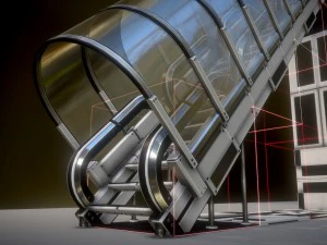 futuristic stairs collection white plastic 3D Model