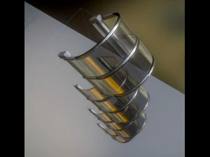 futuristic stairs collection white plastic 3D Model