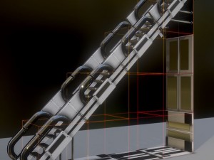 futuristic stairs collection white plastic 3Dモデル