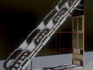 futuristic stairs collection white plastic 3D Model