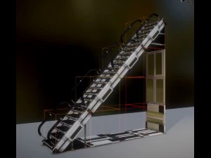 futuristic stairs collection white plastic 3D Model