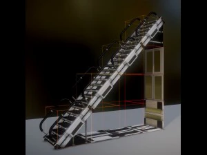 futuristic stairs collection white plastic 3D Model