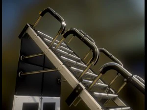futuristic stairs collection white plastic 3D Model
